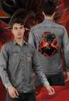 fanideaz Branded Mens Full Sleeve Cotton Anime Printed Denim Shirt for Men