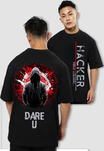 Load image into Gallery viewer, fanideaz Mens Half Sleeve Oversized Hacker Printed Cotton Tshirt