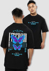 fanideaz Mens Half Sleeve Oversized Butterfly Printed Cotton Tshirt