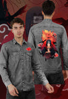 fanideaz Branded Mens Full Sleeve Cotton Anime Printed Denim Shirt for Men