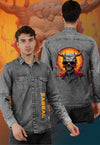 fanideaz Branded Mens Full Sleeve Cotton Anime Printed Denim Shirt for Men