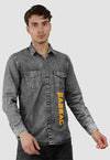 fanideaz Branded Mens Full Sleeve Cotton Anime Printed Denim Shirt for Men