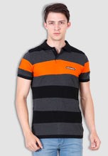 Load image into Gallery viewer, Fanideaz Men’s Half Sleeve Striped Polo T Shirt
