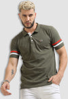 BASE  fanideaz Mens Cotton Half Sleeve Striped Polo T Shirt with Collar