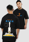 fanideaz Mens Half Sleeve Oversized ISRO Printed Cotton Tshirt