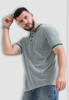 fanideaz Mens Half Sleeve Cotton Bird Eye Textured Branded Polo T-Shirt for Mens