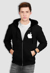fanideaz Mens Cotton Graphic Apple Printed Zip Hooded Sweatshrits for Men