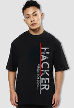 Load image into Gallery viewer, fanideaz Mens Half Sleeve Oversized Hacker Printed Cotton Tshirt