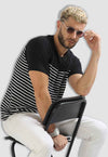fanideaz Mens Cotton Half Sleeve Striped Round Neck T Shirt