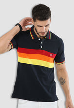 Load image into Gallery viewer, fanideaz Mens Cotton Half Sleeve Striped Polo T Shirt with Collar
