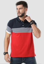 Load image into Gallery viewer, fanideaz Branded Mens Half Sleeve Cotton Striped Polo T-shirt for Mens
