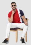 fanideaz Mens Cotton Half Sleeve Striped Polo T Shirt with Collar