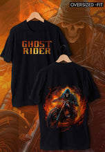 Load image into Gallery viewer, fanideaz Mens Half Sleeve Oversized Ghost Rider Printed Cotton Tshirt
