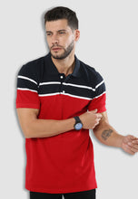 Load image into Gallery viewer, fanideaz Mens Cotton Half Sleeve Striped Polo T Shirt with Collar
