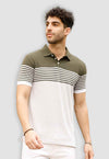 fanideaz Branded Mens Half Sleeve Cotton Striped Polo T-Shirt for Mens