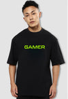 fanideaz Mens Half Sleeve Oversized Gamer Printed Cotton Tshirt