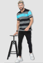 Load image into Gallery viewer, Fanideaz Men’s Half Sleeve Striped Polo T Shirt
