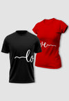 fanideaz Branded Cotton Matching Printed Couples Combo T-Shirt