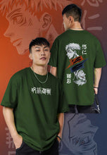 Load image into Gallery viewer, fanideaz Mens Half Sleeve Oversized Jujutsu Kaisen Printed Cotton Tshirt
