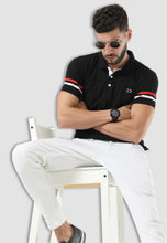 Load image into Gallery viewer, fanideaz Mens Cotton Half Sleeve Striped Polo T Shirt with Collar
