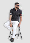 fanideaz Branded Mens Half Sleeve Cotton Striped Polo T-Shirt for Mens