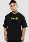 fanideaz Mens Half Sleeve Oversized Young Printed Cotton Tshirt