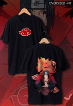 Load image into Gallery viewer, fanideaz Mens Half Sleeve Oversized Anime Itachi Printed Cotton Tshirt
