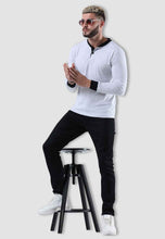 Load image into Gallery viewer, fanideaz Men’s Cotton Full Sleeve Henley Kinda White T Shirts for Men
