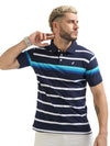 Fanideaz Men’s Half Sleeve Striped Polo T Shirt