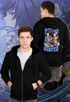 fanideaz Mens Cotton Graphic Demon Slayer Printed Zip Hooded Sweatshrits for Men
