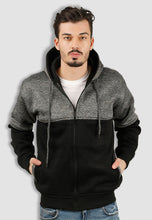 Load image into Gallery viewer, fanideaz Men&#39;s Cotton Grindle Color Block Hooded Sweatshirt with Zip
