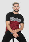 fanideaz Mens Cotton Half Sleeve Striped Round Neck T Shirt