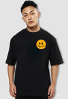 fanideaz Mens Half Sleeve Oversized Skull Smilely Printed Cotton Tshirt