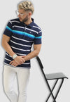 fanideaz Branded Mens Half Sleeve Cotton Striped Polo T-shirt for Mens