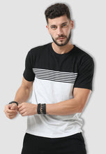 Load image into Gallery viewer, fanideaz Mens Cotton Half Sleeve Striped Round Neck T Shirt
