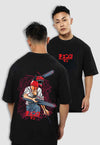 fanideaz Mens Half Sleeve Oversized Anime Printed Cotton Tshirt