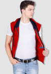 fanideaz Branded Hooded Cotton Stylish Zipper Jacket Sleeveless Tshirts for Men