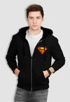 fanideaz Mens Cotton Graphic Super Man Printed Zip Hooded Sweatshrits for Men