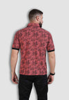 fanideaz Mens Half Sleeve Cotton Floral Printed Branded Polo T-Shirt for Mens