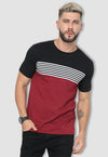 fanideaz Mens Cotton Half Sleeve Striped Round Neck T Shirt