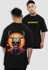 fanideaz Mens Half Sleeve Oversized Sabbac Printed Cotton Tshirt