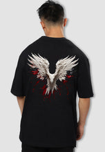 Load image into Gallery viewer, fanideaz Mens Half Sleeve Oversized Wings Printed Cotton Tshirt