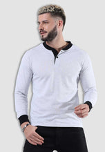 Load image into Gallery viewer, fanideaz Men’s Cotton Full Sleeve Henley Kinda White T Shirts for Men
