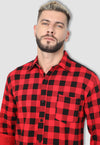 fanideaz Mens Checkered Cotton Lycra Full Sleeve Casual Shirts for Men