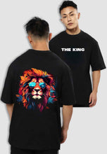 Load image into Gallery viewer, fanideaz Mens Half Sleeve Oversized The King Printed Cotton Tshirt
