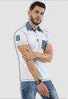 fanideaz Men's Denim Collar Premium Polo T Shirt with Denim Pocket