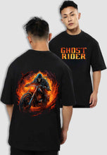 Load image into Gallery viewer, fanideaz Mens Half Sleeve Oversized Ghost Rider Printed Cotton Tshirt
