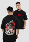 fanideaz Mens Half Sleeve Oversized Anime Printed Cotton Tshirt