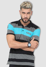 Load image into Gallery viewer, Fanideaz Men’s Half Sleeve Striped Polo T Shirt

