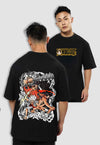 fanideaz Mens Half Sleeve Oversized Anime Printed Cotton Tshirt